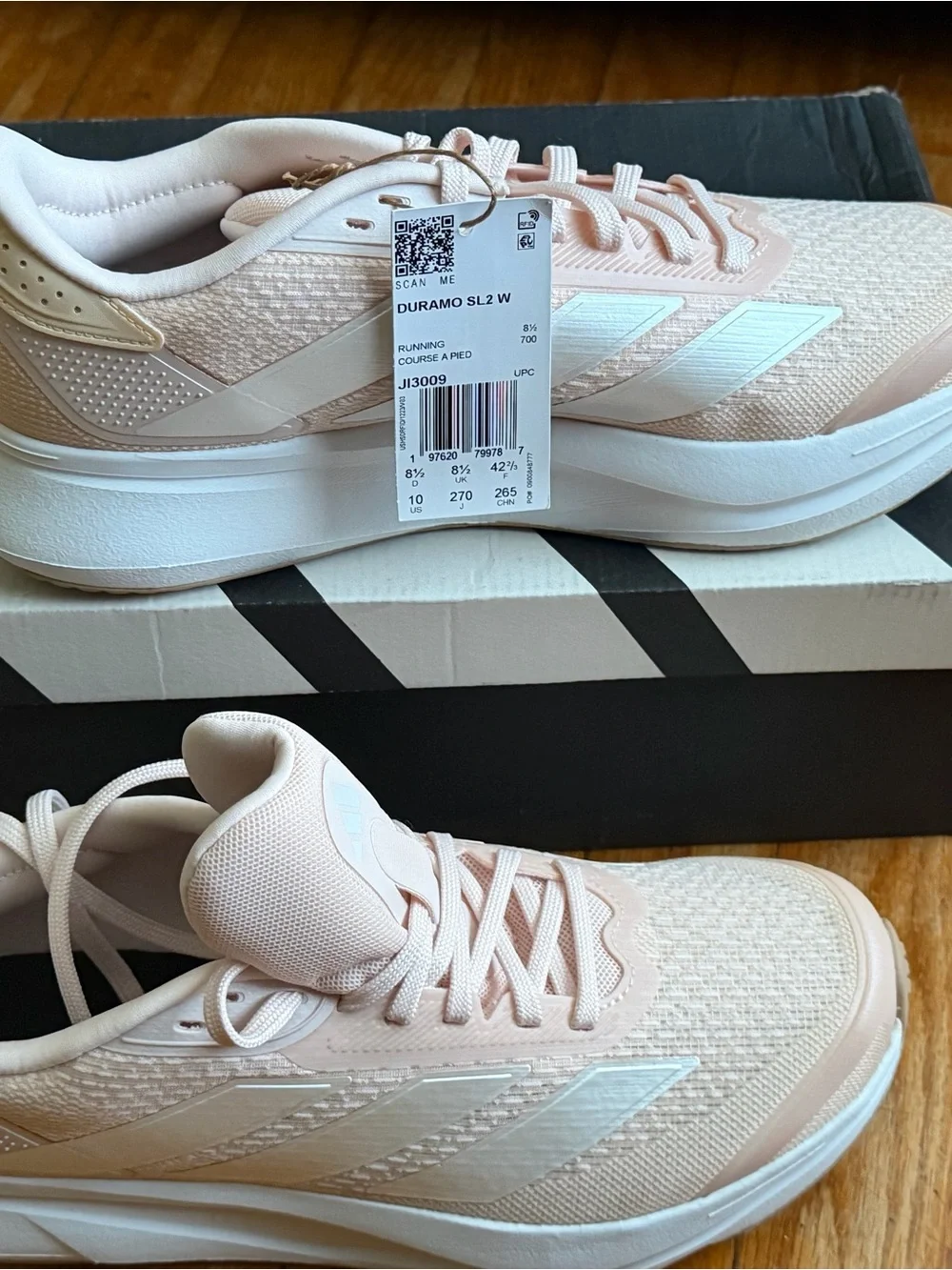 adidas Duramo SL2 W Pale Pink & White Women's Running Shoes 10